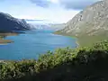 Lago Gjende visto desde Gjendesheim .