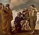 Giovanni Lafranco, Moisés y los mensajeros provenientes de Canaán, óleo, 1621-24