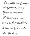 Notas tironianas del colofón del manuscrito Laon, Bibl. mun. 444, fol. 275v, del siglo IX d. C..