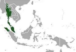 Distribución del gibón de manos blancas