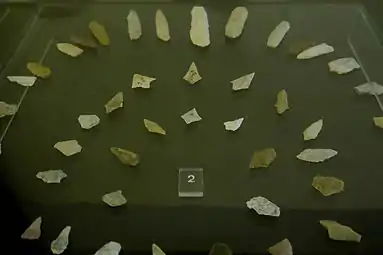 Puntas de flecha neolíticas. Museo Arqueológico Municipal de Cartagena.