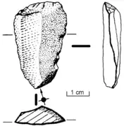 Lasca laminar (talón cortical)