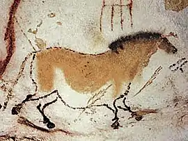 Caballo, cueva de Lascaux, pintura paleolítica.