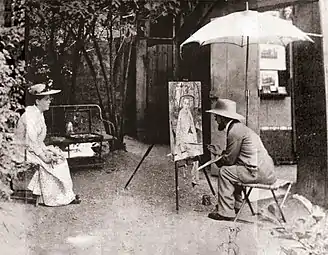 Toulouse-Lautrec pintando el retrato de Berta en Père Foret en Montmartre, París