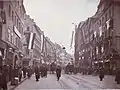 Escena callejera en Brühl, el barrio judío de Leipzig, hacia 1905.