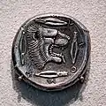 Tetradracma de plata de Leontino con la imagen de un león 470-465AC