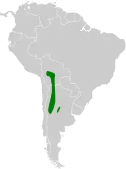 Distribución geográfica del tijeral canelo.