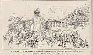 Ilustración de la Tercera Guerra Carlista (Le Monde Illustré, 1876)