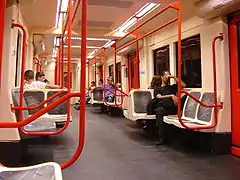 Vision interna de un tren serie 2000 de CPTM