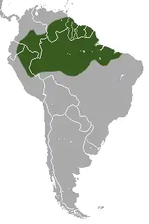 Distribución del perezoso de dos dedos de Linnaeus