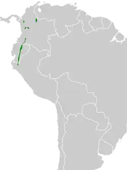 Distribución geográfica del guardabosques oscuro.