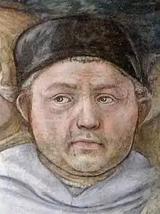 Filippo Lippi Autorretrato en Funeral de la Virgen.