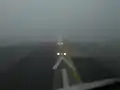 Vista de un piloto de A319 con niebla (RVR 200 m) / Lisboa RWY 21