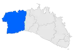 Extensión del municipio en la isla.