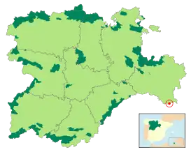 Localización de la zona en Castilla y León