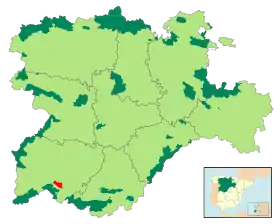 Localización de la zona en Castilla y León.