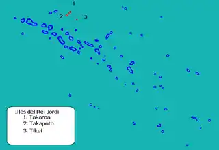 Localización Islas Rey Jorge en las Tuamotu
