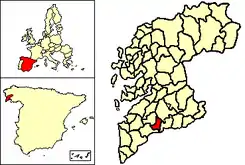 Término municipal de Salceda de Caselas respecto a la provincia de Pontevedra