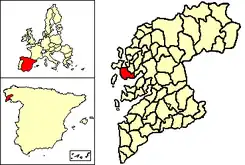 Extensión del municipio en la provincia.