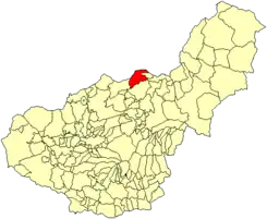 Extensión del municipio en la provincia.