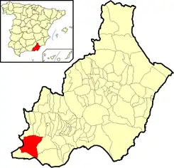 Extensión del municipio en la provincia.