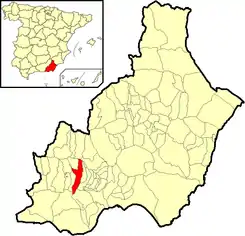 Extensión del municipio en la provincia.