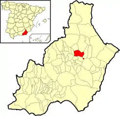 Extensión del municipio en la provincia.