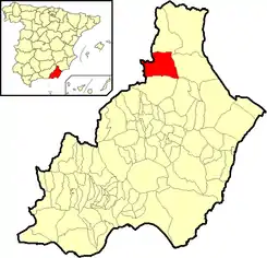 Extensión del municipio en la provincia.