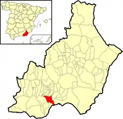 Extensión del municipio en la provincia.