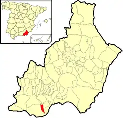 Extensión del municipio en la provincia.