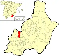 Extensión del municipio en la provincia.