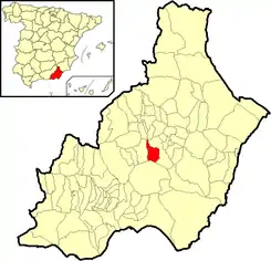 Extensión del municipio en la provincia.