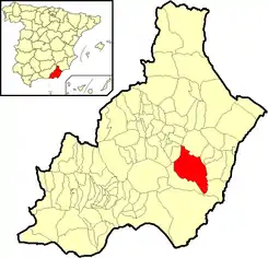 Extensión del municipio en la provincia.