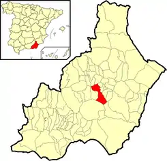 Extensión del municipio en la provincia.