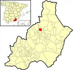 Extensión del municipio en la provincia.