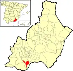 Extensión del municipio en la provincia.