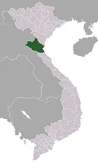 Ubicación de la provincia vietnamita de Nghệ An, lugar donde existen poblaciones de Muntiacus puhoatensis.