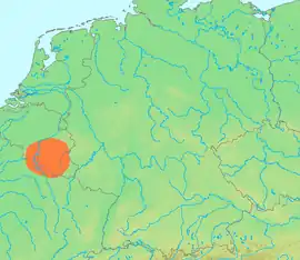 Ubicación de las Ardenas al sur de Bélgica y norte de Francia