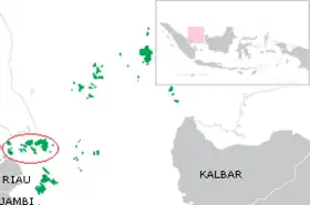 Mapa del archipiélago de las Riau