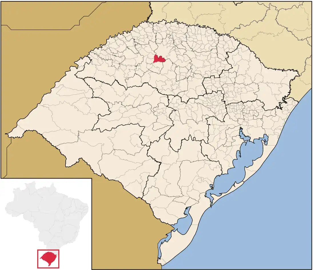 Locator map of Condor in Rio Grande do Sul