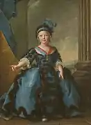 Luis de Francia, vestido de niña, algo que era común para los niños de la nobleza.