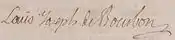 Firma de Luis V José de Borbón