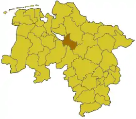 Lage des Landkreises Verden in Niedersachsen