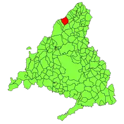 Extensión del término municipal dentro de la provincia de Madrid