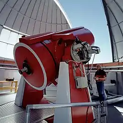 The 1.2-m Leonhard Euler Telescope in its dome at La Silla Observatory