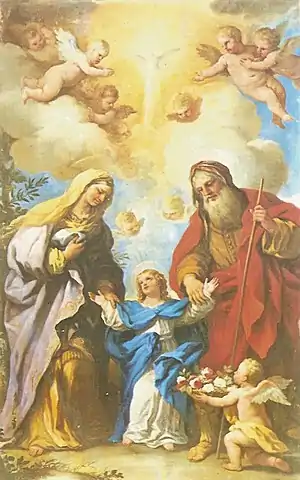 San Joaquín y Santa Ana con la Virgen niña, de Luca Giordano, ca. 1700.