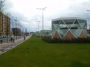 Visión de los lucernarios de la estación de Logroño.