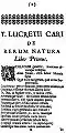 Edición moderna de De rerum natura de Lucrecio.