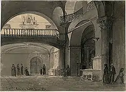 Interior de la iglesia del monasterio de Sant Pere de les Puelles. 1870. Real Academia Catalana de Bellas Artes de San Jorge.