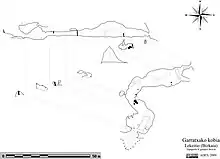 Mapa topográfico de la cueva